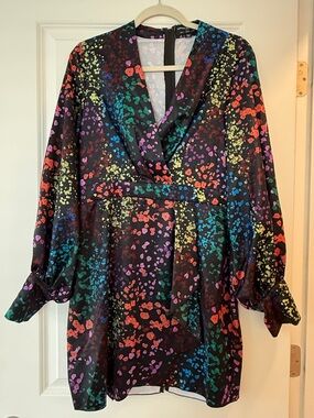 Little Mistress Satin Wrap Dress